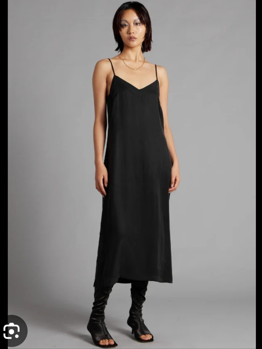Nique Black Glider Midi Slip Dress. Size 10